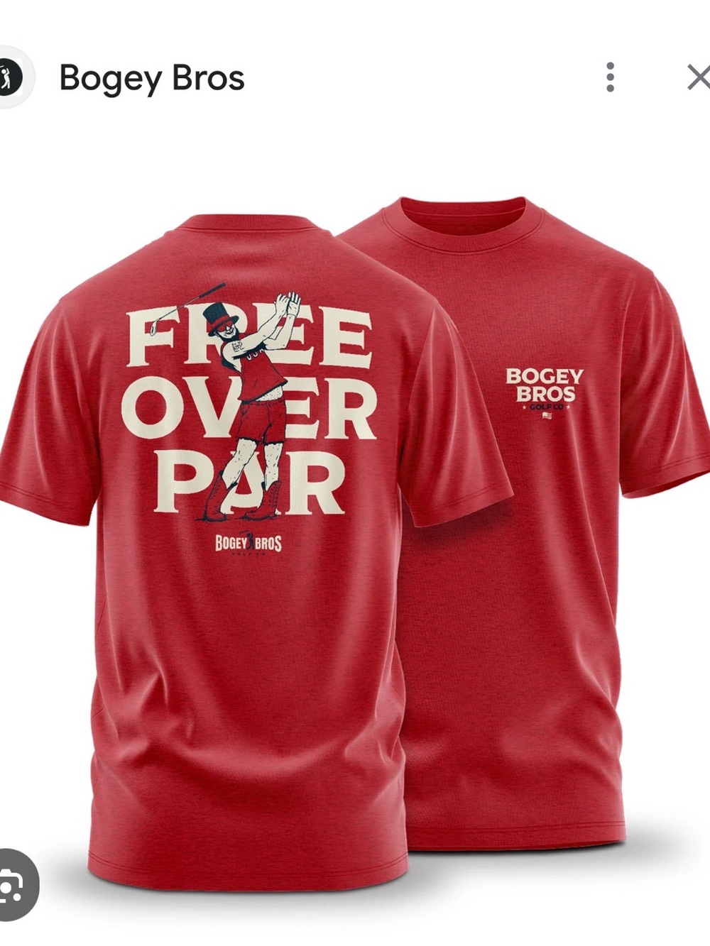 Bogey Bros Golf Co. Red Graphic Tee - Large